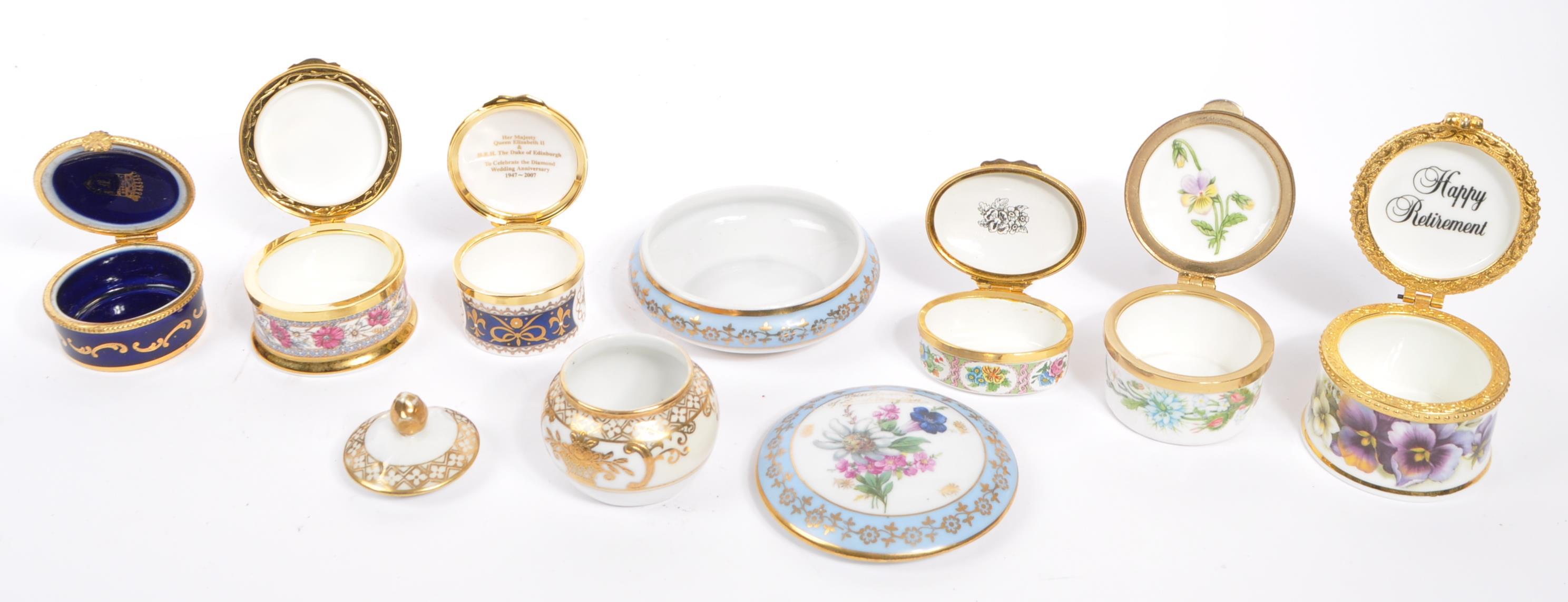 ENAMEL & PORCELAIN LIDDED POTS INCLUDING HALCYON DAYS - Image 5 of 5