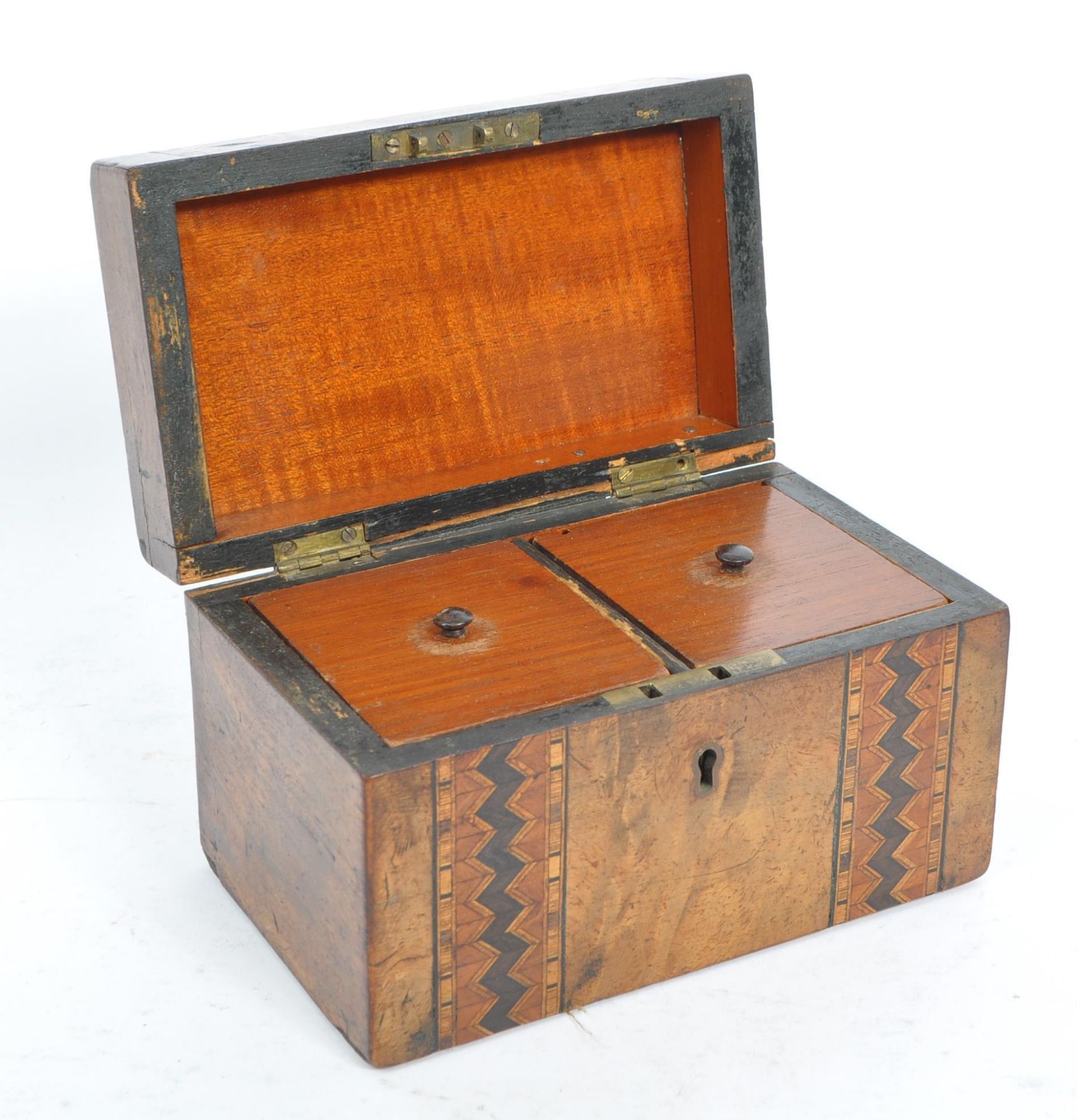 EARLY 20TH CENTURY TUNBRIDGE TEA CADDY & CAMPHOR BOX - Bild 7 aus 7