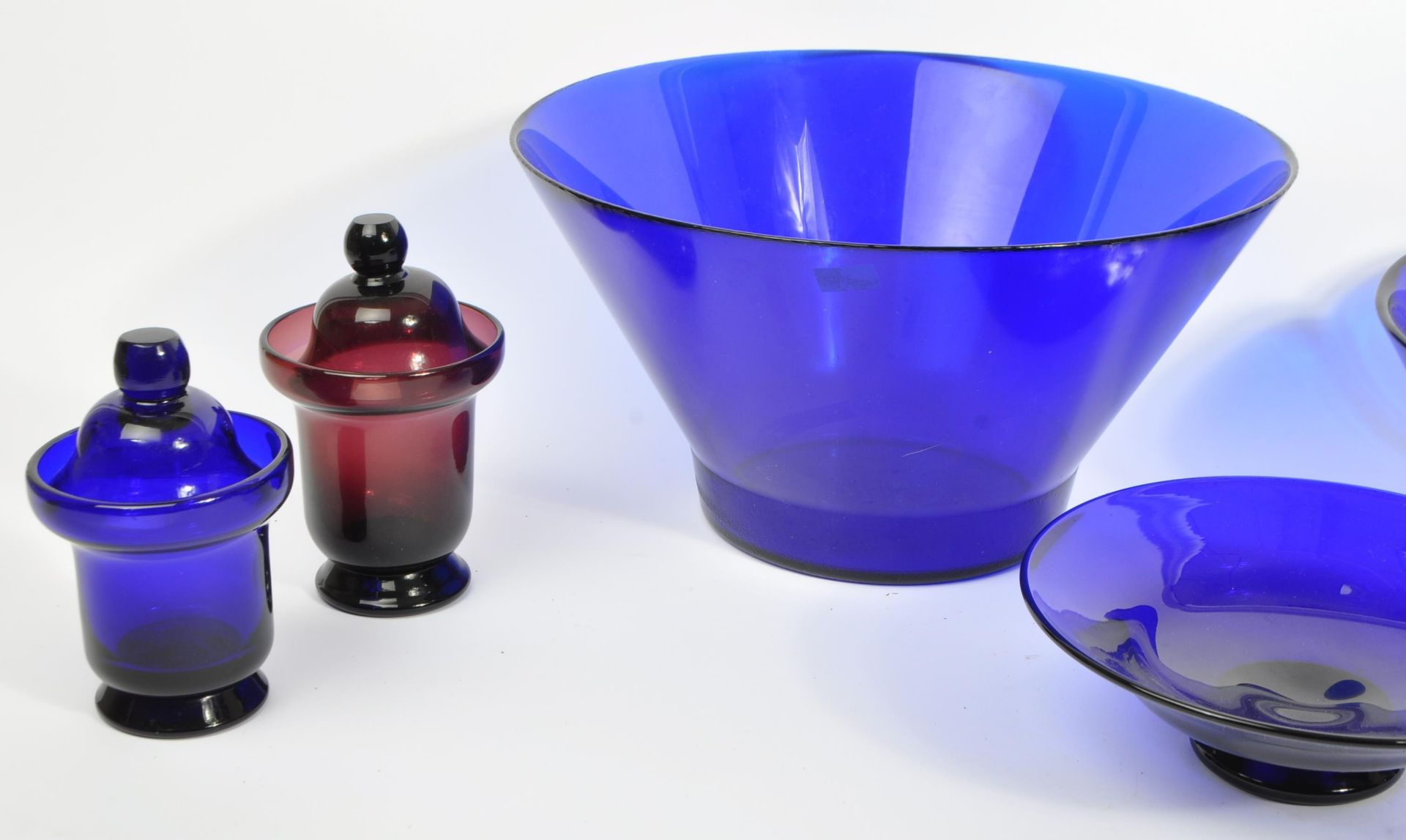 BRISTOL BLUE GLASS THOMAS WEBB AND OTHER VASES / BOWLS - Image 2 of 4