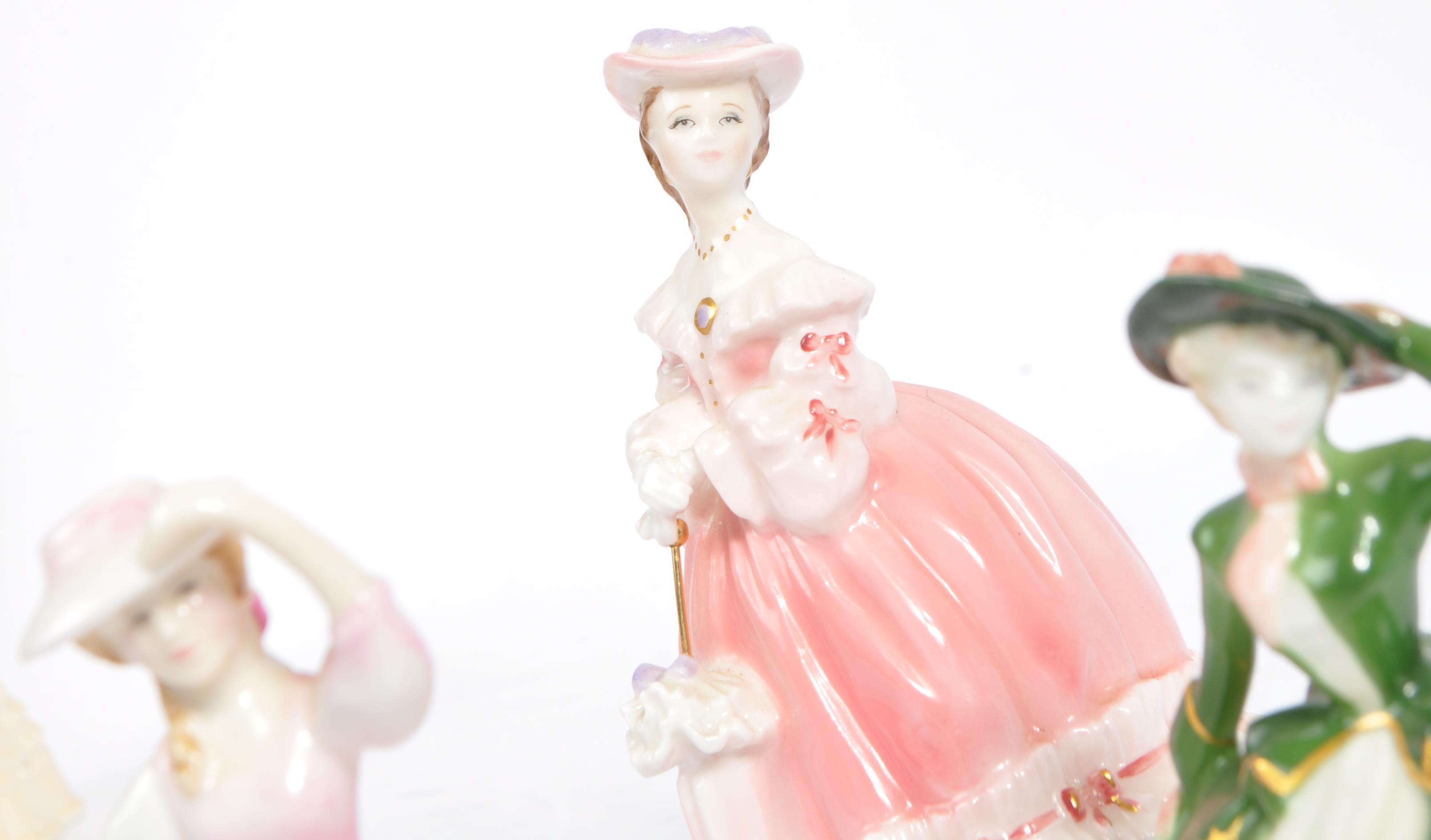 COLLECTION OF COALPORT MINAITURE BONE CHINA FIGURINES - Image 4 of 7