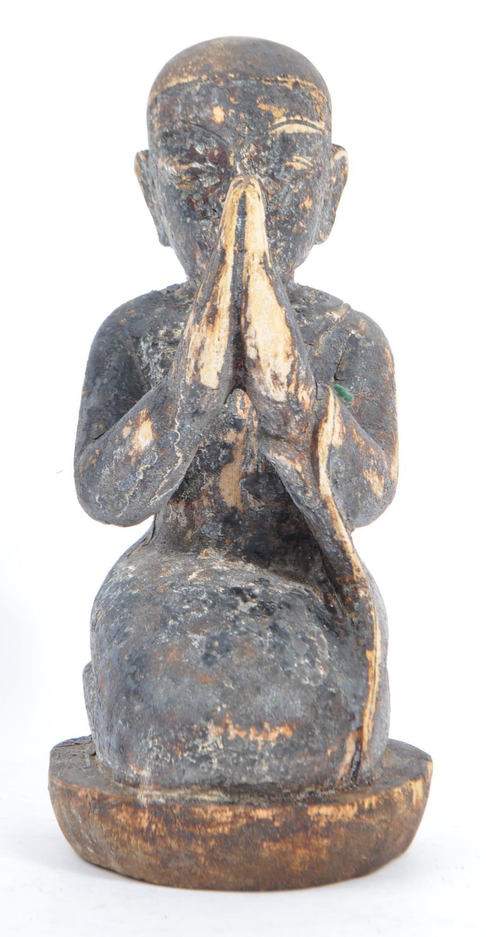 19TH CENTURY BURMESE HAND CARVED BUDDHIST MONK - Image 2 of 6