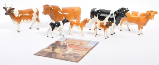 COLLECTION OF BESWICK COW AND CALF FIGURES