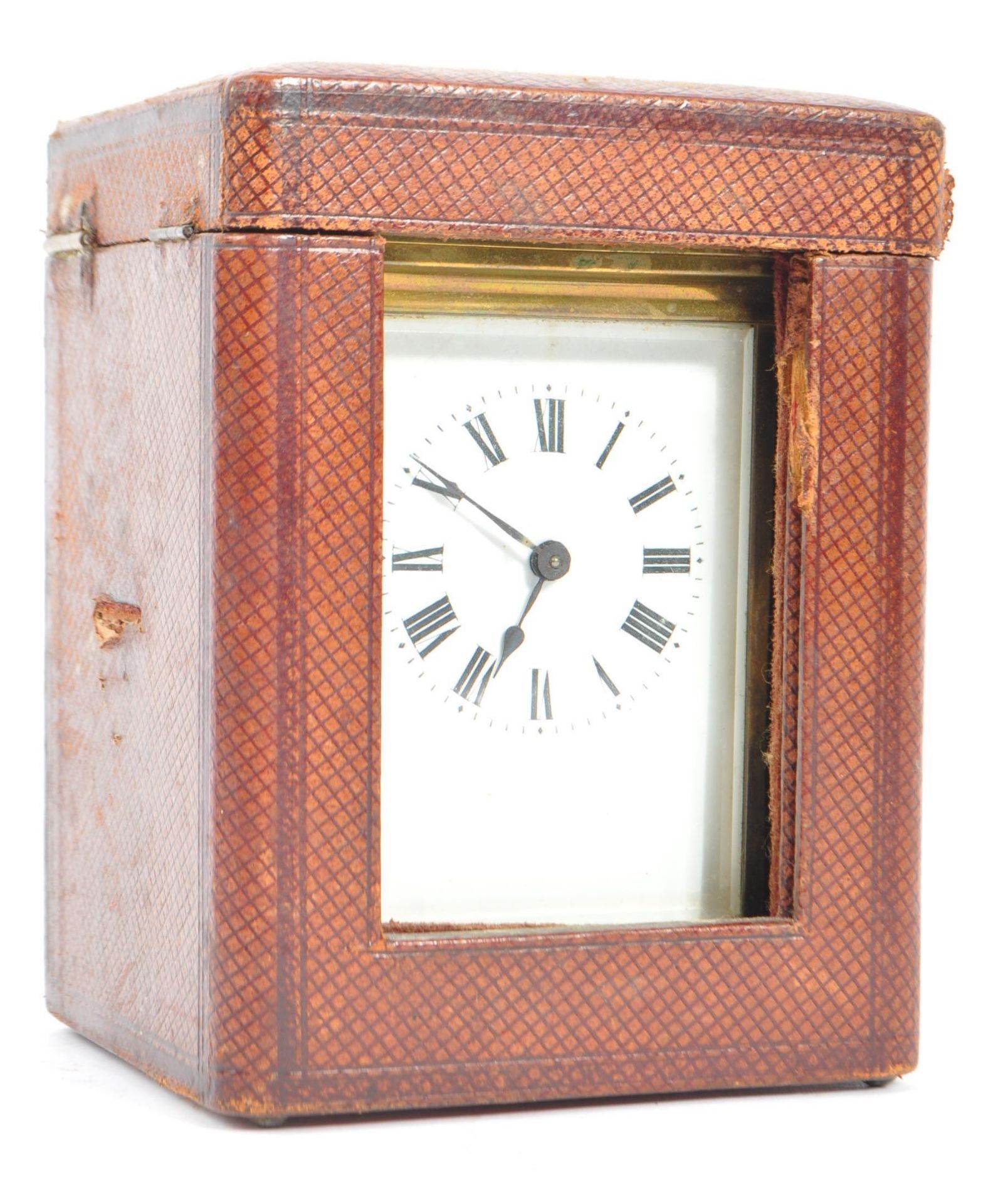 DUVERDRY & BLOQUEL FRENCH BRASS CORNICHE CARRIAGE CLOCK