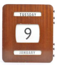 MID CENTURY OAK VENEER PERPETUAL WALL CALENDAR