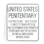 REPRODUCTION 1957 ALCATRAZ ISLAND USA PENITENTIARY ENAMEL SIGN