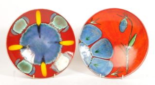 TWO POOLE POTTERY PLATES - INFUSION - HIMAYLAN POPPY