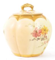 19TH CENTURY ROYAL WORCESTER IVORY BLUSH MELON CRACKER JAR