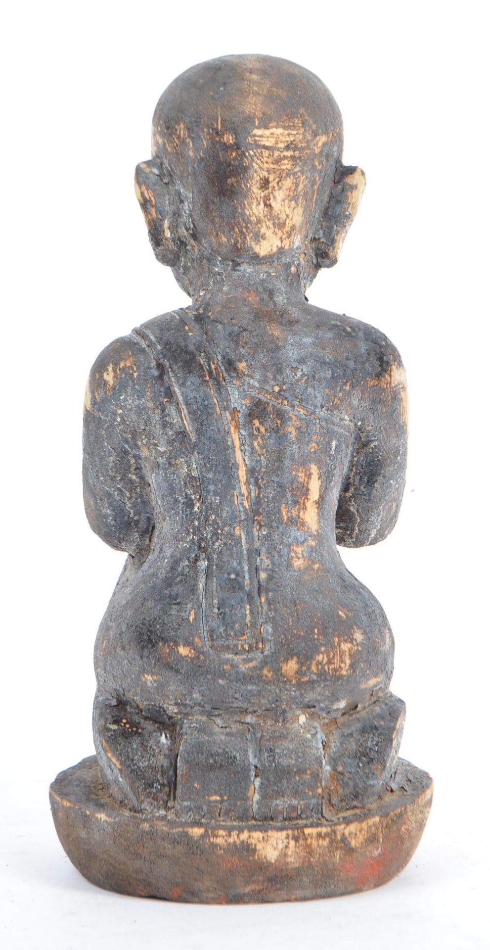 19TH CENTURY BURMESE HAND CARVED BUDDHIST MONK - Image 4 of 6