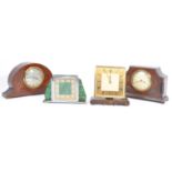 GARRARD DECO CLOCK - TWO FRENCH MANTLE CLOCKS & ANOTHER