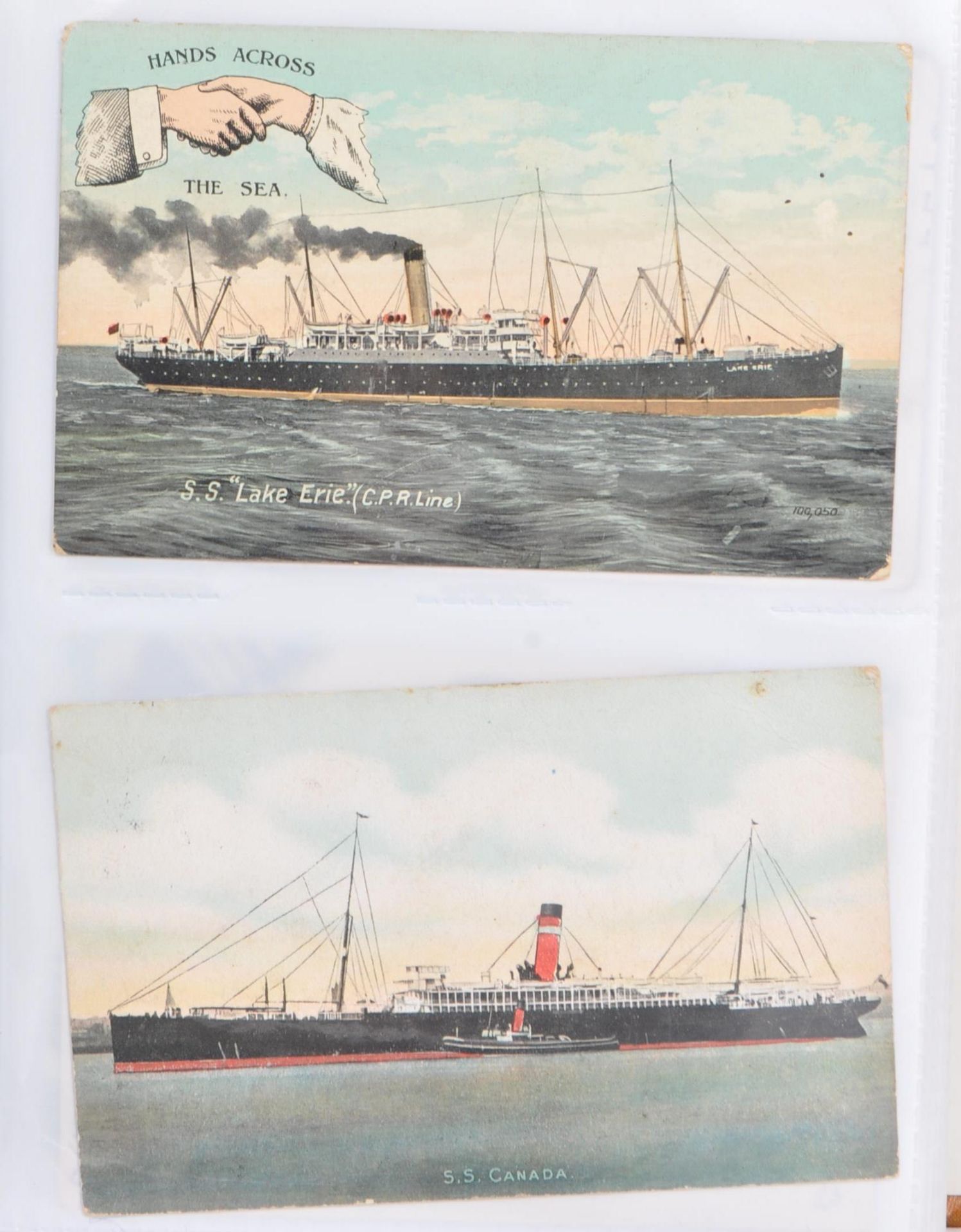 Shipping postcards - collection of 20th century all eras, in album and pages. Approx. 200. - Image 4 of 10