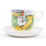 OVERSIZE 1900S TEA CUP AND SAUCER TYKES MOTTO