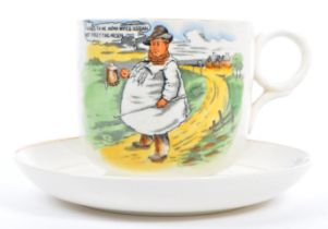 OVERSIZE 1900S TEA CUP AND SAUCER TYKES MOTTO