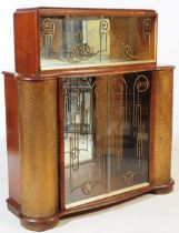 VINTAGE 20TH CENTURY ART DECO WALNUT DISPLAY COCKTAIL CABINET