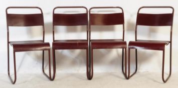 SET OF FOUR DU-AL MID 20TH CENTURY DINING STACKING CHAIRS