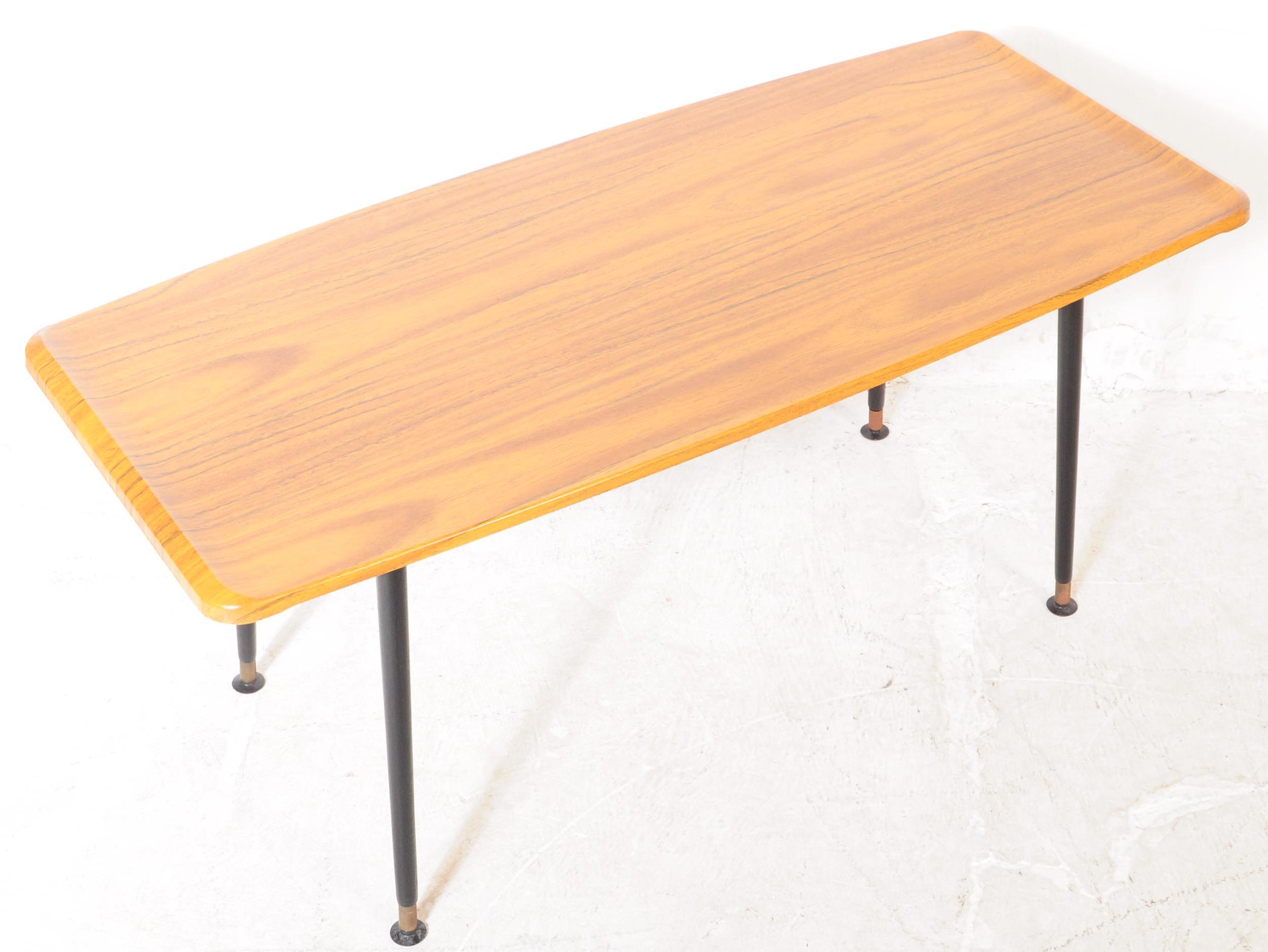 TWO VINTAGE 20TH CENTURY VENEERED COFFEE TABLES - Image 3 of 6