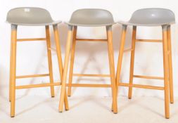 SET OF THREE MODERNIST / CONTEMPORARY KITCHEN BAR STOOLS