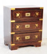 VINTAGE 20TH CENTURY CAMPAIGN STYLE CHEST OF DRAWERS