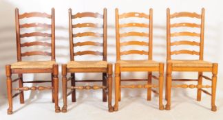 SET OF FOUR EARLY 20TH CENTURY TURNED OAK DINING CHAIRS