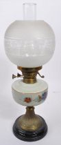 20TH CENTURY OPALINE GLASS OIL LAMP BY W&S BEST ENGLAND