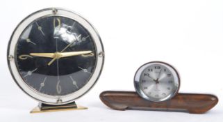 TWO MID CENTURY ALARM CLOCKS BY METAMEC & RHYTHM