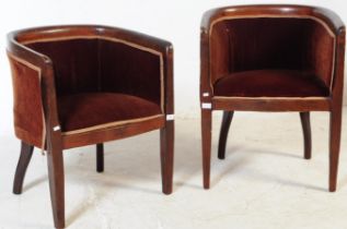 PAIR OF VINTAGE 20TH CENTURY ART DECO LOUNGE TUB CHAIRS