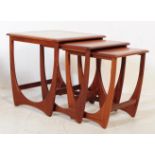 A 1970S G-PLAN FURNITURE ASTRO TEAK WOOD NEST OF TABLES