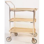 RETRO MID 20TH CENTURY THREE TIER SERVING COCKTAIL TROLLEY