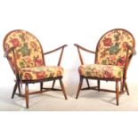 PAIR OF RETRO MID 20TH CENTURY ERCOL LOW EASY ARMCHAIRS