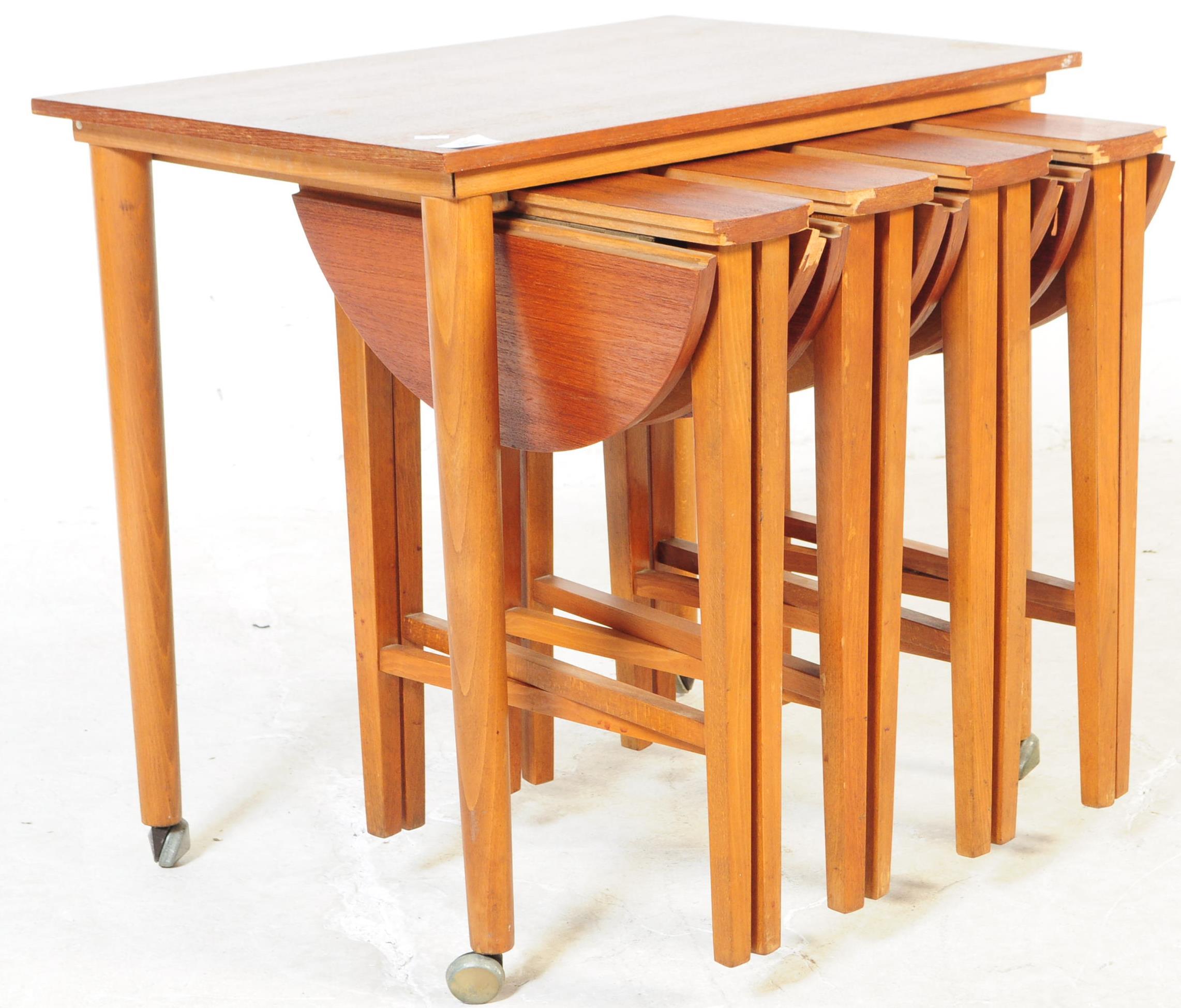 RETRO MID 20TH CENTURY TEAK QUARTETTO NEST OF TABLES