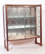 VINTAGE 20TH CENTURY GLAZED TEAK DISPLAY CABINET