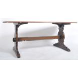 MID 20TH CENTURY BEECH & ELM ERCOL REFECTORY DINING TABLE