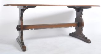 MID 20TH CENTURY BEECH & ELM ERCOL REFECTORY DINING TABLE