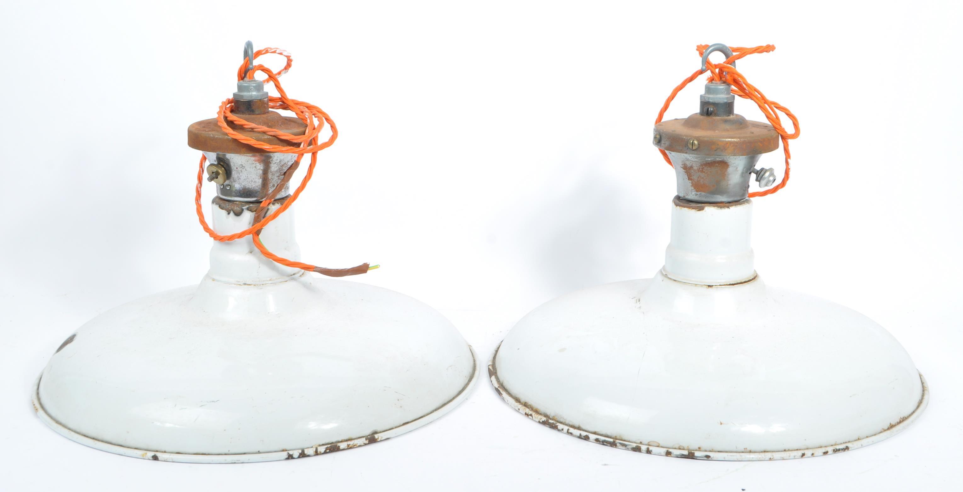 VINTAGE 1960S INDUSTRIAL ENAMEL PENDANT LAMP LIGHT SHADES