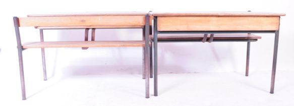 MATCHING PAIR OF MID CENTURY FRENCH SCHOOL DESKS