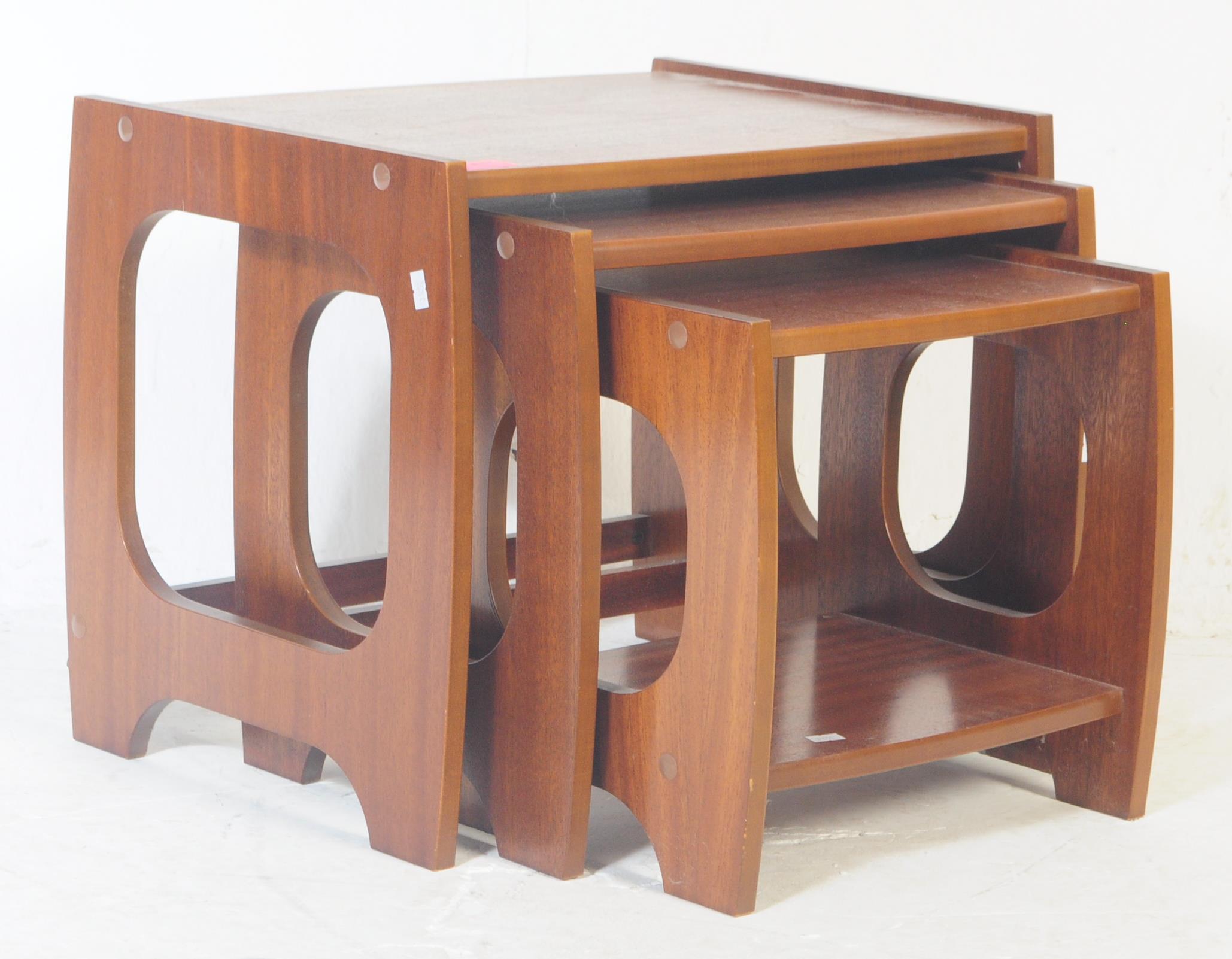 RETRO MID CENTURY 1970S TEAK NEST OF TABLES