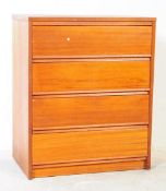 BRITISH MODERN DESIGN - MID CENTURY TEAK PEDESTAL CHEST