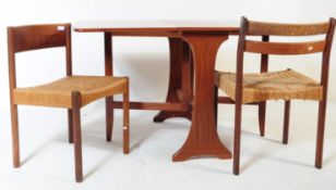 MID 20TH CENTURY DANISH WOVEN DINING CHAIRS & G PLAN TABLE
