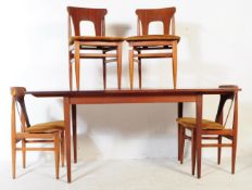 RETRO MID 20TH CENTURY TEAK DINING TABLE WITH FOUR CHAIRS