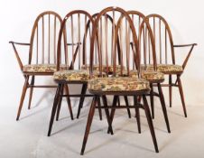 MID 20TH CENTURY SIX ERCOL ELM DINING CHAIRS