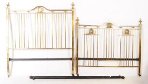 19TH CENTURY VICTORIAN BRASS WEDGWOOD PLAQUE BED