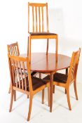 RETRO MID 20TH CENTURY TEAK DINING TABLE & FOUR CHAIRS