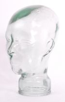 VINTAGE CLEAR GLASS MILLINERY MANNEQUIN HEAD