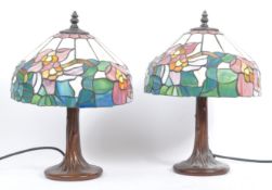 PAIR OF VINTAGE 20TH CENTURY TIFFANY STYLE TABLE LAMPS