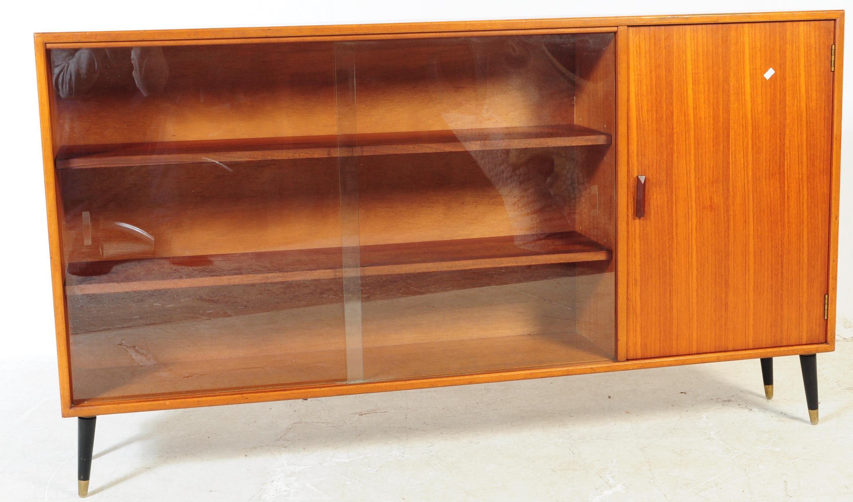 MID 20TH CENTURY VINTAGE HERBERT GIBBS GLASS DISPLAY SIDEBOARD