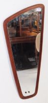 VINTAGE DANISH ATOMIC INSPIRED ASYMMETRIC TEAK WALL MIRROR