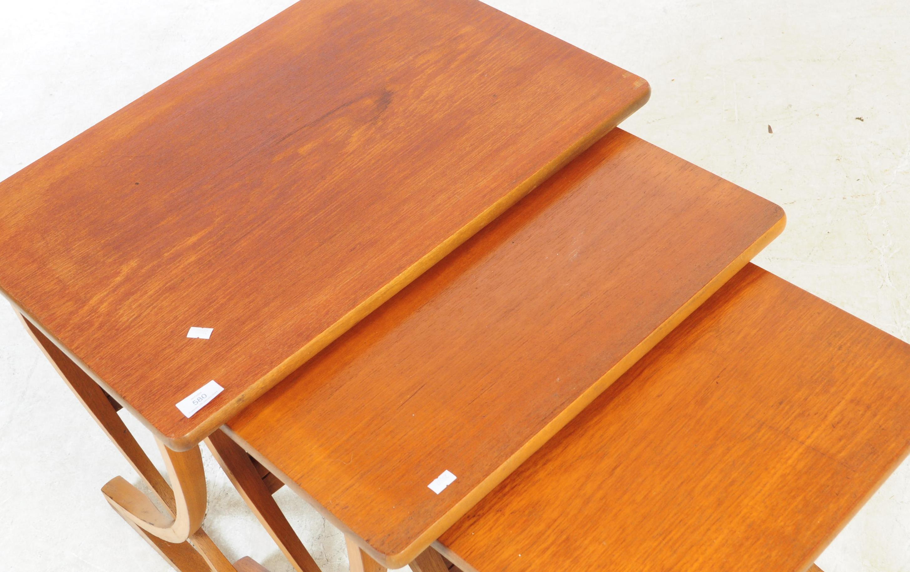 RETRO MID 20TH CENTURY NATHAN CITADEL TEAK NEST OF TABLES - Image 3 of 5