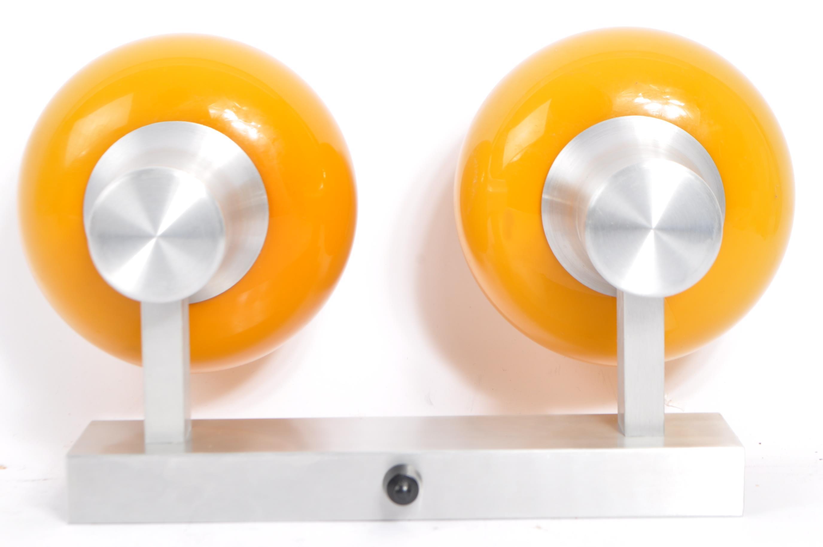 PAIR OF RETRO 1960S MUSTARD YELLOW GLASS WALL LIGHTS - Image 4 of 5