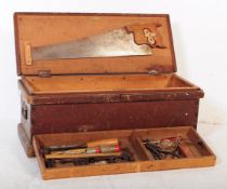 VICTORIAN 19TH CENTURY TOOL CHEST TRUNK + TOOLS