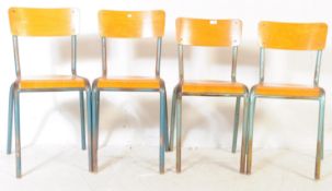 SET OF FOUR VINTAGE 20TH CENTURY STACKING SCHOOL CHAIRS