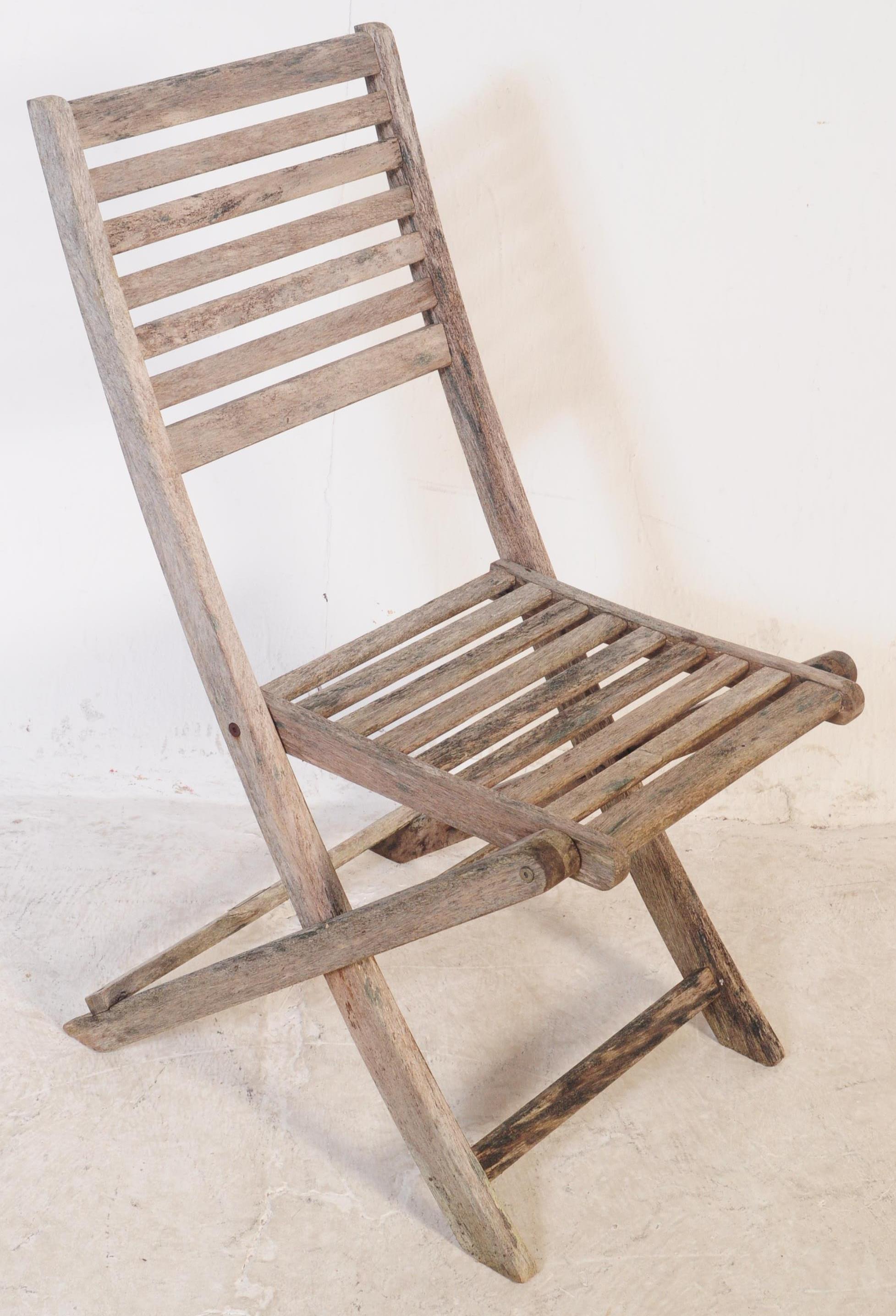 SET OF FOUR 20TH CENTURY TEAK FOLDING GARDEN CHAIRS - Image 3 of 7